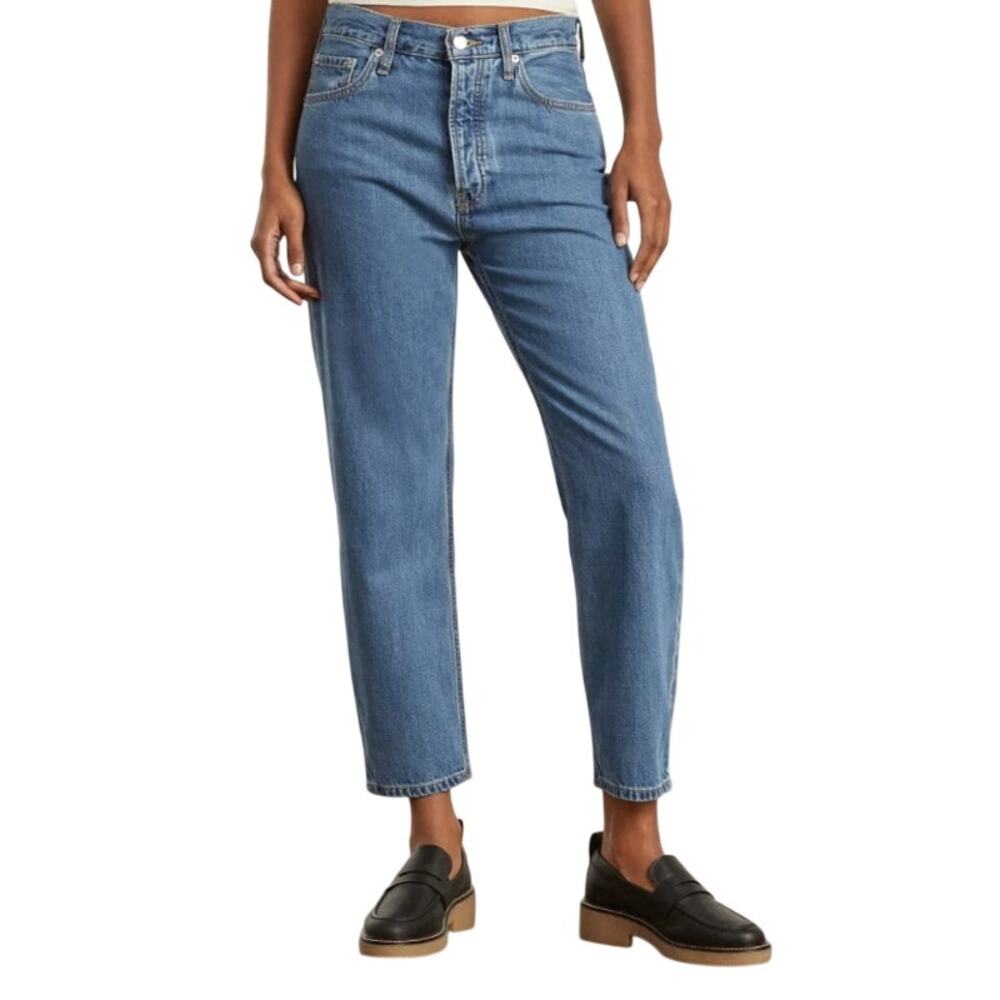 Everlane Women's the Summer Slouch Jean Blue Size 25 Indigo Mist Organic Cotton
